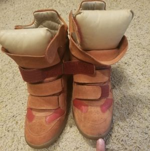 Isabel Marant Wedge Sneakers-Leather-Suede